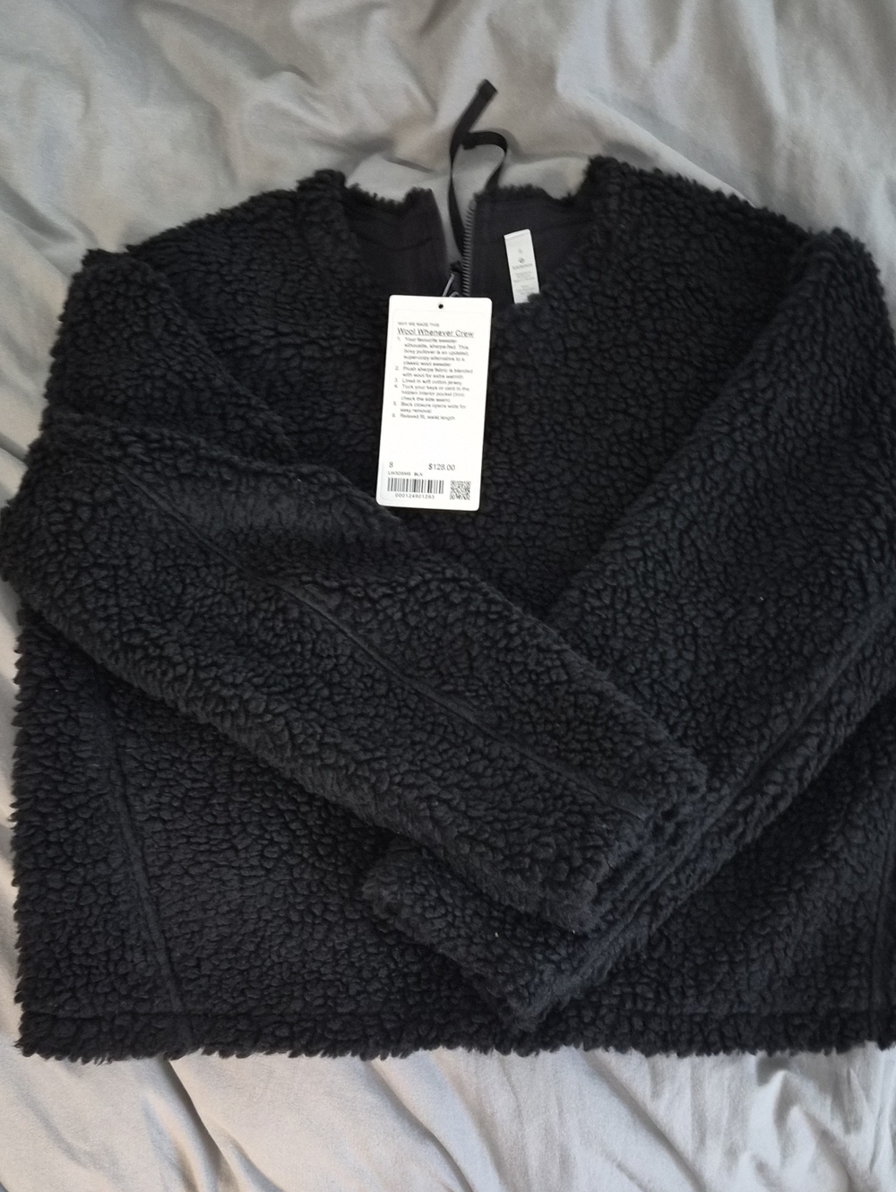 Lululemon Black Sherpa Zip-Up Jacket - Cozy Fuzzy Fleece